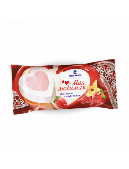 Мороженое "Моя Любимая" ванильное и клубничное
