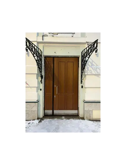 Дверной блок I класса взломостойкости и Бр1 класса пулестойкости 1200X2500 мм с остекленной фрамугой Бр1 и МДФ накладками с обоих сторон