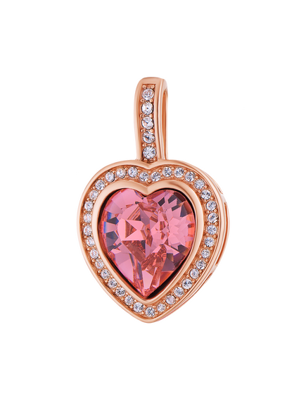 Подвеска серебряная в позолоте "Сердце" с кристаллами SWAROVSKI