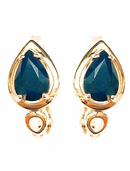 Золотые серьги с сапфиром