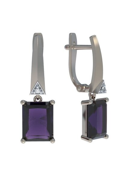 Золотые серьги с аметистом