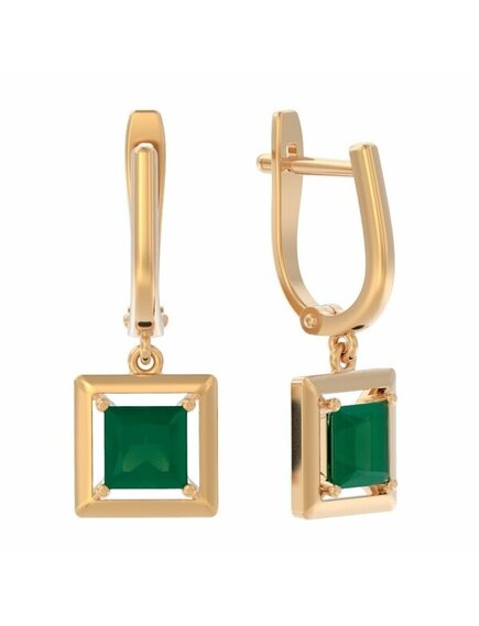 Золотые серьги с агатом