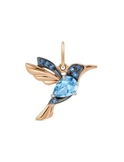 Подвеска с топазом и фианитами
