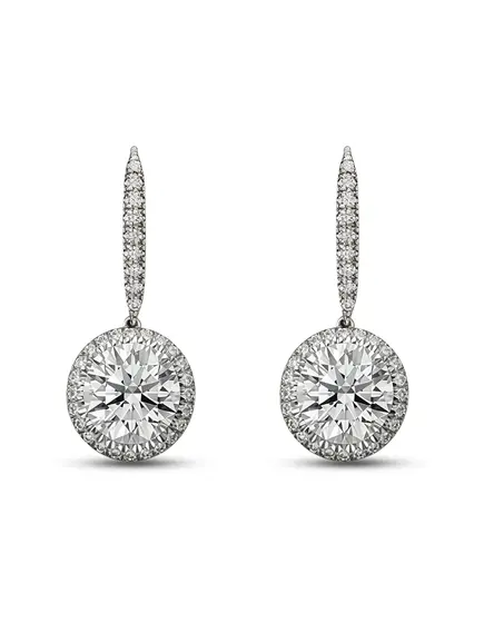 Серьги с бриллиантами в белом золоте