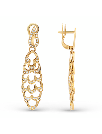 Серьги серебряные с жемчугом и фианитами MAJORICA