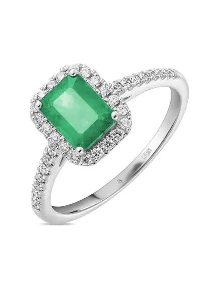 Кольцо с бриллиантами и изумрудом