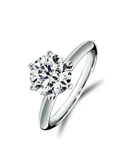 Кольцо помолвочное с круглым бриллиантом