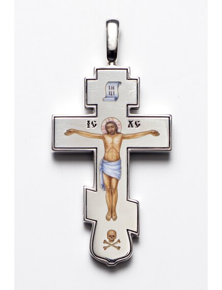 Крест нательный №39 серебро припильная эмаль