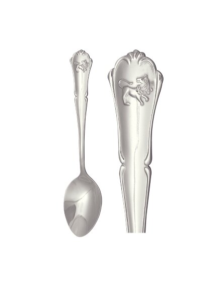 Ложка чайная/Лев из серебра без вставок