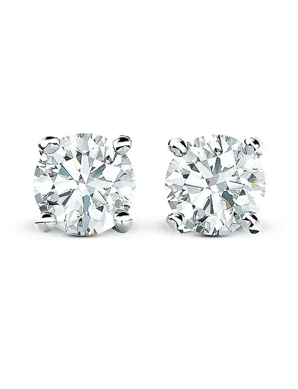 Серьги пусеты с круглым бриллиантом