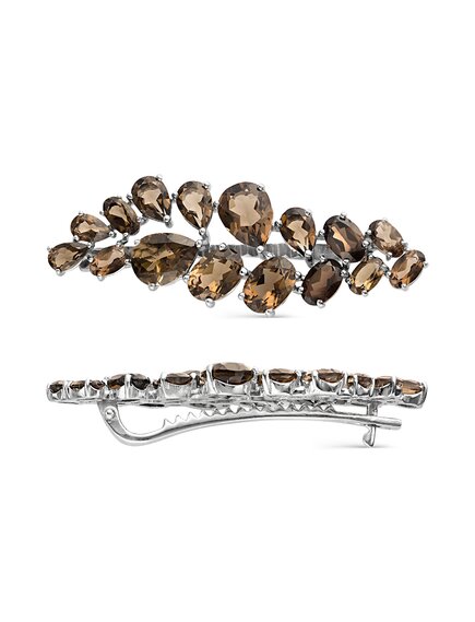 Заколка из серебра с раухтопазами