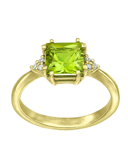 Кольцо с хризолитом