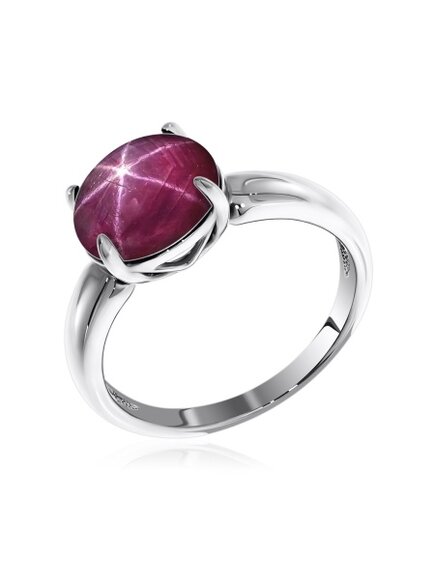 Кольцо из серебра с рубином звездчатым