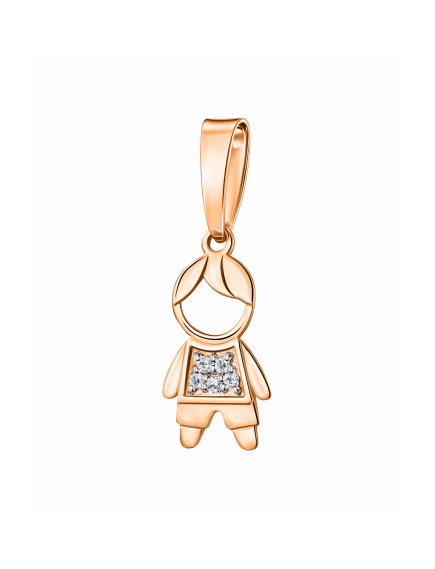 Подвеска литьевая Мальчик с бцФ золото 585