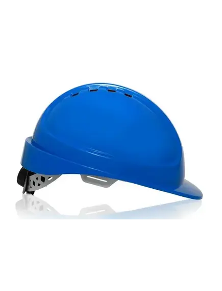 Каска защитная ЕВРО (ленточное оголовье) синяя