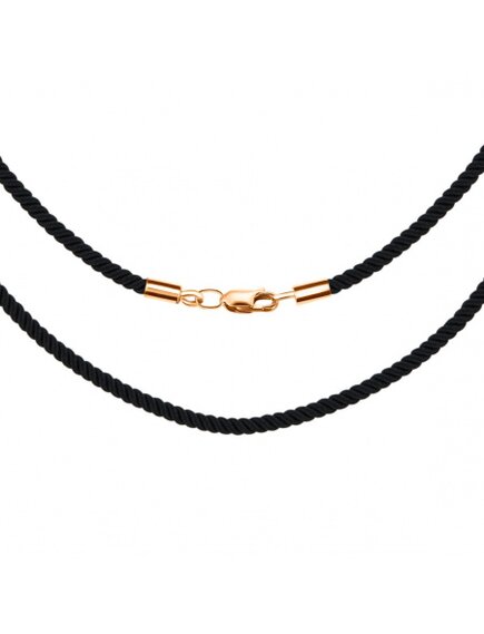 Шнур шелковый черный 2 мм с концевиками