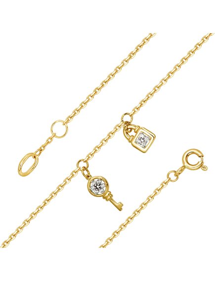 Браслет из желтого золота с фианитами