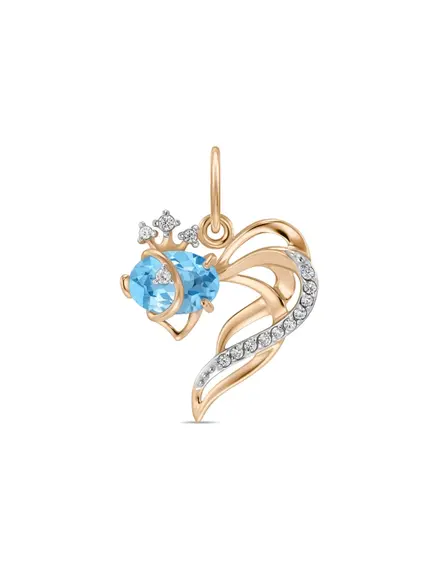 Подвеска с топазом и фианитами