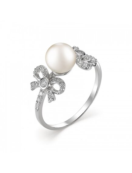 Кольцо жемчужные банты