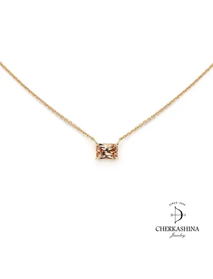 Колье "BELLINI" с турмалином персикового цвета