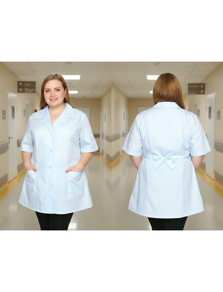 Рубашка мед. жен. белый М-227 ткань Тиси