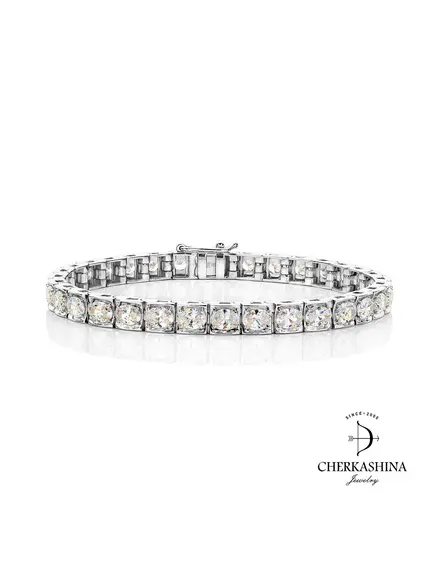 Теннисный браслет "Аурелия" с бриллиантами огранки овал