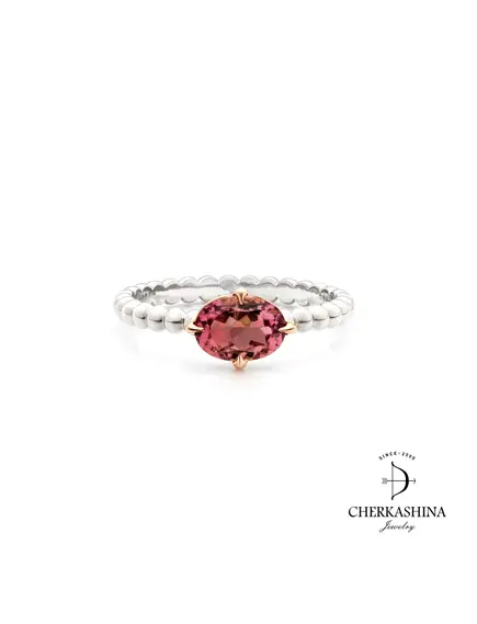 Кольцо "Марсала" с розовым турмалином