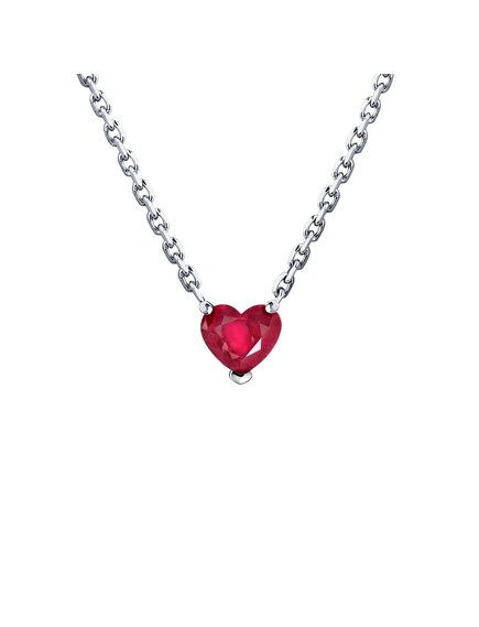 Колье из платины с рубином в форме сердца