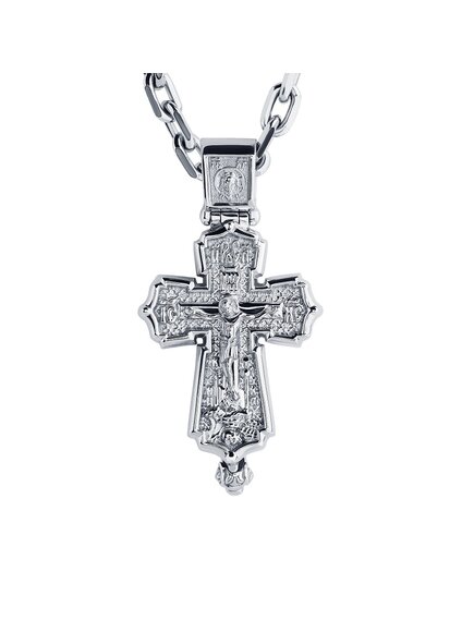 Православный крест мощевик из платины