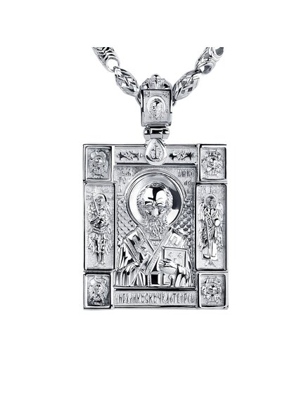 Икона из платины "Святитель Николай Чудотворец"