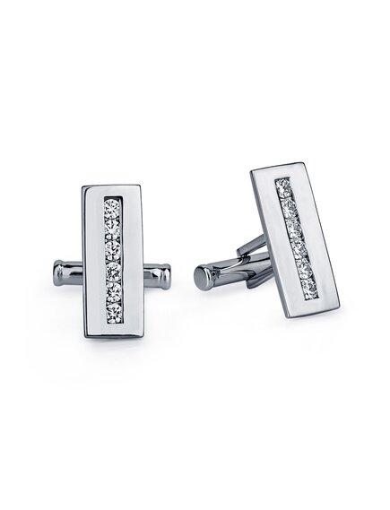 Запонки из платины с бриллиантами прямоугольной формы