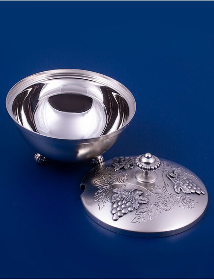 Малая серебряная икорница "Виноградная лоза"