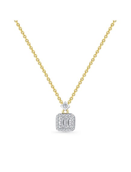 Колье жёлтое золото 585 пробы со вставкой бриллиант