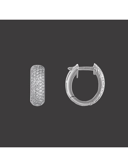 Серьги-конго из серебра 925 пробы с фианитами