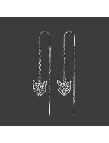 Серьги-протяжки "Тотем кошки"