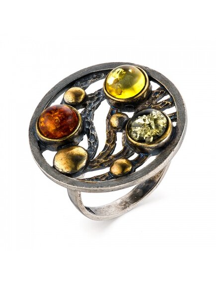Кольцо Янтарная палитра
