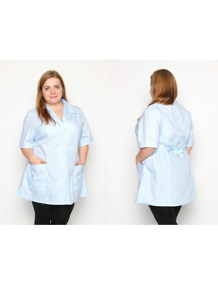 Рубашка мед. жен. цветной М-227А ткань Тиси светло голубой