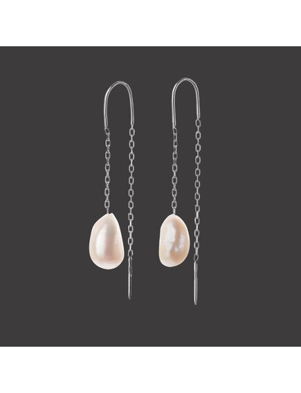 Серьги из серебра с барочным жемчугом