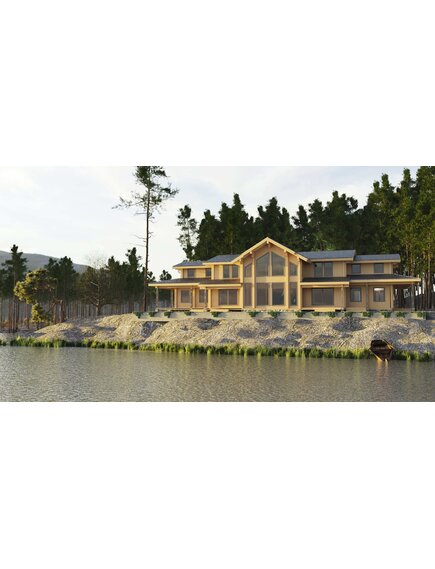 Просторный дом из кедрового клееного бруса