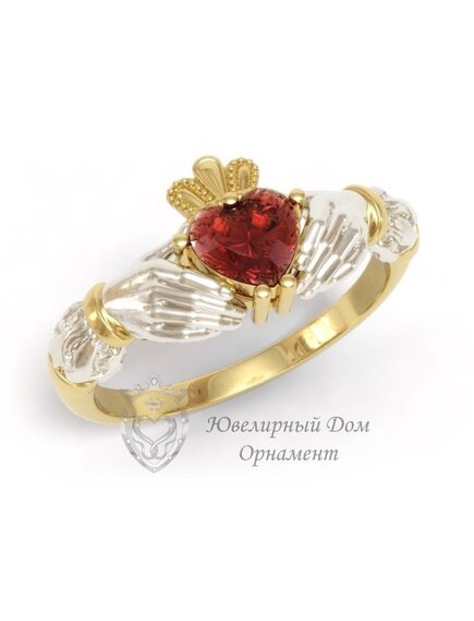 Кладдахское кольцо с жемчугом и гранатом