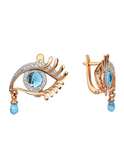 Серьги из золота со свиз-топазом