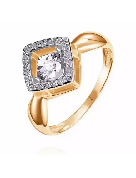 Кольцо из красного золота с "танцующим" бриллиантом