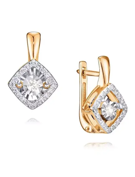 Серьги из красного золота с "танцующими" бриллиантами