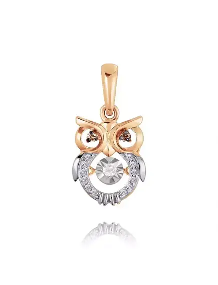 Подвеска из красного золота с "танцующим" бриллиантом