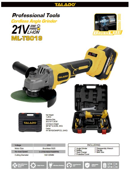 УШМ (Болгарка) TALADO ML-TS019: Мощь и свобода в каждом движении!