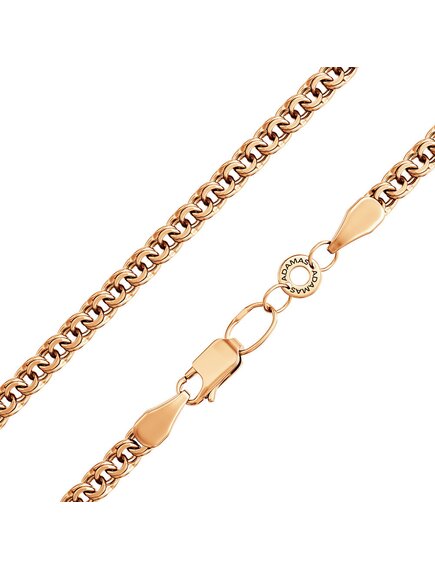 Цепь из красного золота, плетение Гарибальди