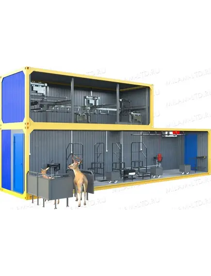 Модуль для убоя скота основного производства двухуровневый