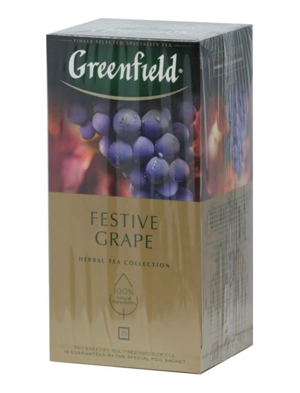 Чай GREENFIELD. FESTIVE GRAPE карт.пачка, 25 пак.