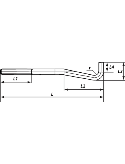 М12х250 1.2 Фундаментный анкерный болт ГОСТ 24379.1-80