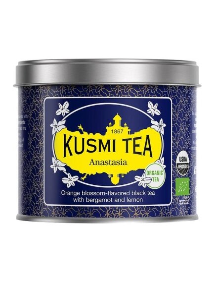 Чай KUSMI TEA ANASTASIA (Черный чай Эрл Грей с лимоном), банка (100 гр)